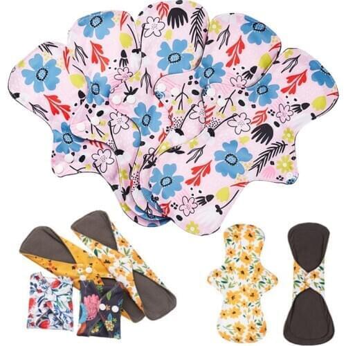 Large size healthy women washable high absorbency reusable women menstrual bamboo charcoal cloth sanitary napkin 17*30CM