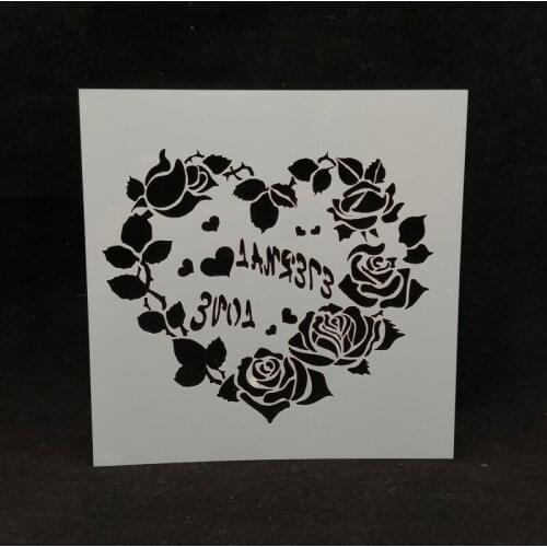13*13 Flower heart pvc Layering Stencils for DIY Scrapbooking/photo album Decorative Embossing DIY Paper Cards Crafts
