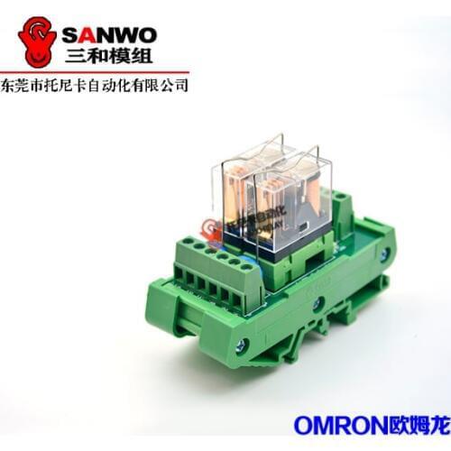 2-channel Omron G2R-1-E Relay Module Control Panel Driver Board PLC Amplifier Board Original & New (NPN or PNP,12VDC or 24VDC)