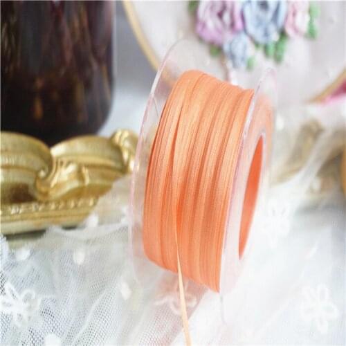 2mmX20mts Solid colors of 100% pure silk embroidery ribbon thin taffeta high quality silk ribbon Anya Ribbon Handcraft