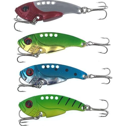 4PCS Winter Fishing Bait Metal Lures VIB Bait 5.5cm 11g Blade Bass Baits VIB Lure Wobblers Fishing Tackle