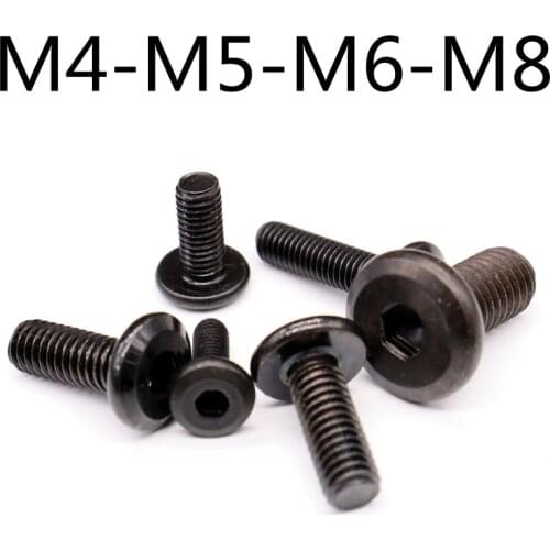 5pcs Black flat head inverted inner corner bolt furniture screw nickel plated M3m4m5m6m8