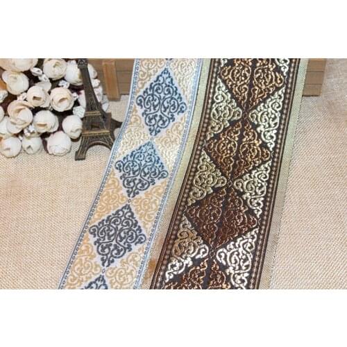 5 yards/lot wide 6cm 9cm Woven Jacquard Ribbon Geometric quadrangle pattern