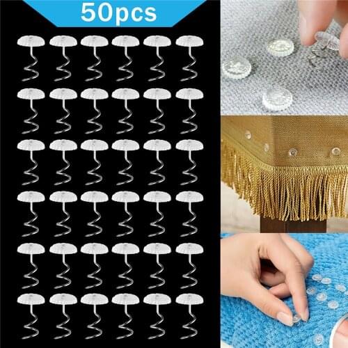 50pcs Clear Fabric Twist Pins Couch Chair Car Sofa Headliner Repair Loose Drapery Craft Diy Locating Pins With Box