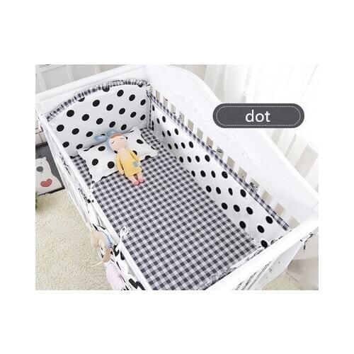 6PCS dot baby bedding products toddler bed Nursery Crib Bedding sets cot set crib bumper bed sheet (4bumpers+sheet+pillow cover)