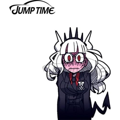 Jump Time 13 x 6.4cm For Blushing Lucifer Helltaker Anime Car Stickers Fashion DIY Waterproof Graffiti Vinyl Material Decoration