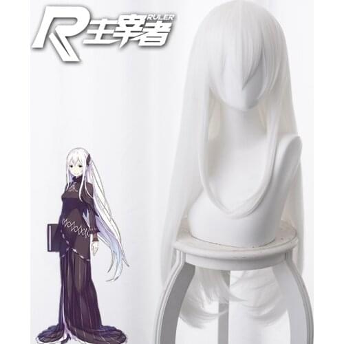 Anime Re:Life in a different world from zero Echidna Ekidona Cosplay Satella Wig Long Silver Straight Hair Halloween Props
