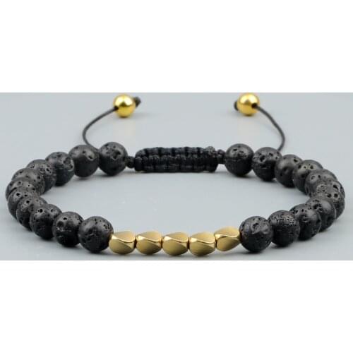 High Quality Natural Stone Bracelets 6MM Irregular Copper Bead Braided Bracelet Handmade Tibetan Jewelry Bangle Gift For Women