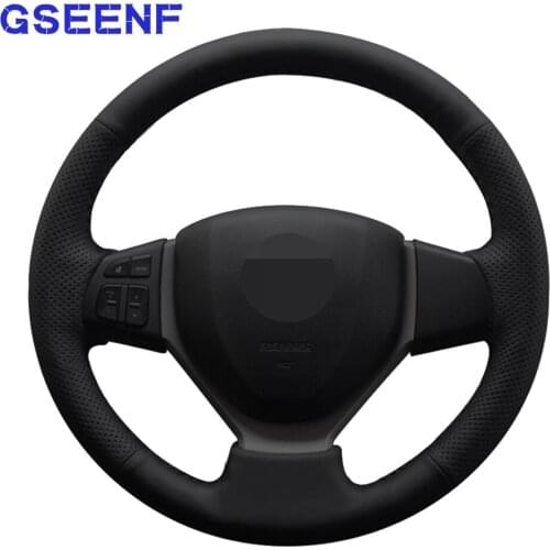 Car Steering Wheel Cover For Suzuki Swift 2011-2017 Vitara 2015-2019 Celerio 2015-2019 SX4 Black DIY Genuine Leather