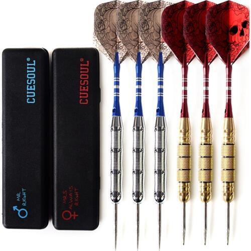 CUESOUL 6 Pcs 22g/24g Couples Package Steel Tip Darts,2 Set
