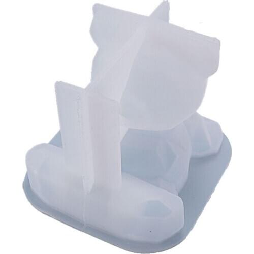 DIY Resin Crystal Epoxy Mold Cartoon 3D Bear Phone Holder Casting Silicone Mould