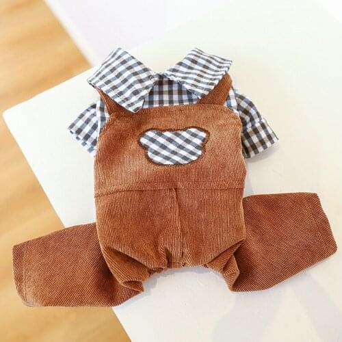 New Dog Jumpsuit Small Dog Clothes Suit Shitzu Pet Shirt Pants Costumes Winter Overalls For Dogs Maltese Pomeranian Clothing