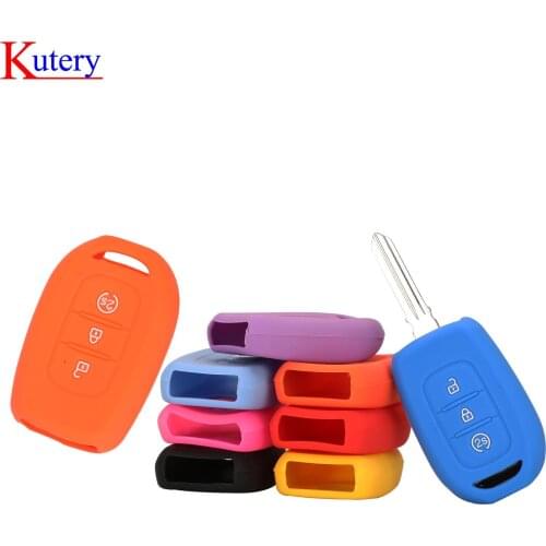 Kutery 10PCS Remote Coloful Silicone Car Key Case 3BTN For Renault Duster Sandero Logan Clio Captur Laguna Scenic 2015- 2017