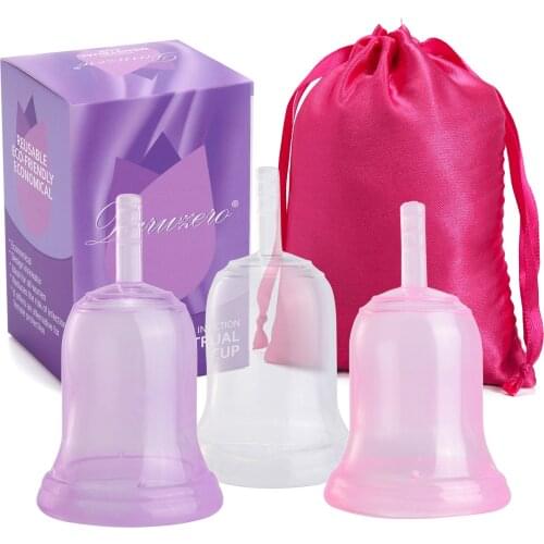 Liquid Silicone Menstrual Cup Elastic Period Cup Feminine Hygiene Menstrual Cup Menstrual Collector Women Lady Menstrual Period