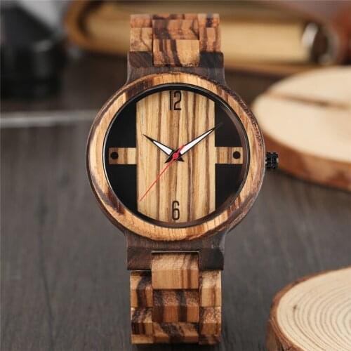 Men Luxury Wooden Wristwatch Luminous Pointers Timepiece Quartz Analog Clock Arabic Number Dial Full Bamboo Exquisite Bracelet