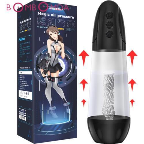 Men Penis Sucking Vibrator Dick Increase Exerciser Artificial Vagina Masturbator Cup Adult Sex Toys Penis Pump Erotic Sex Toys