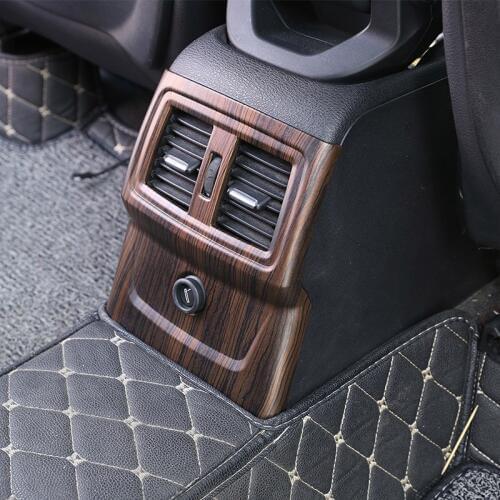 Pine Wood Grain ABS Plastic Rear Row Air Conditioning Vent Frame Trim For BMW X1 F48 2016-2018 For BMW X2 F47 2018