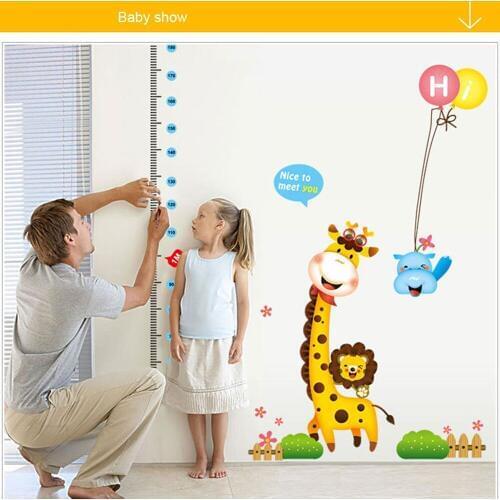 Giraffes and lions height stickers wallpaper Household adornment to wall stickers decoration Household wallpape
