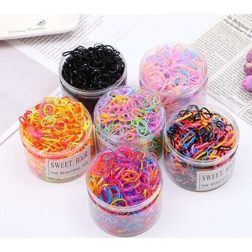 The new version of the simple boxed color rubber band rubber band childrens disposable elastic tie hair ring basic hair rope