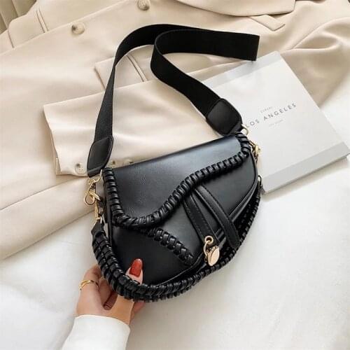 2021 New Fashion Crossbody Bags Women Classic Woven Saddle Bag Brand Design Female Shoulder Bags Trend All-match Handbag