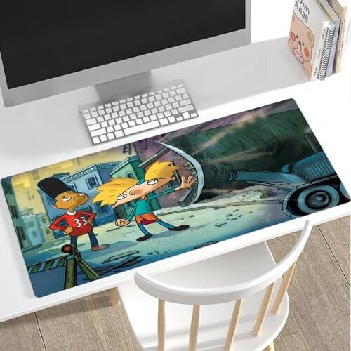 New Cool Cartoon Hey Arnold Mousepad Cute Kawaii Computer Gaming Accessories Mouse Mat Mouse Pad Gamer Non-slip Mausepad Deskmat