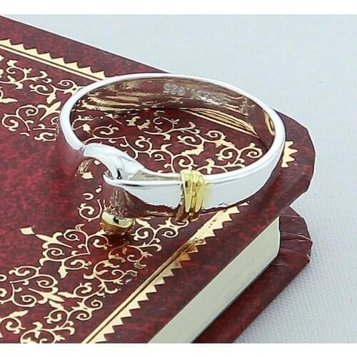 New Simple Design 925 Silver Rings Gold Color Water Droplets Finger Rings for Women Men Fine Jewelry