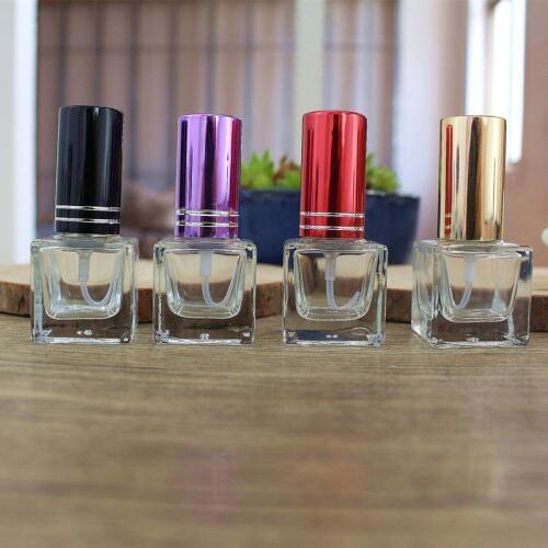 Refillable Wholesale 6ML Square Fragrance Transparent Glass Spray Bottle Cosmetic Perfume vials F074