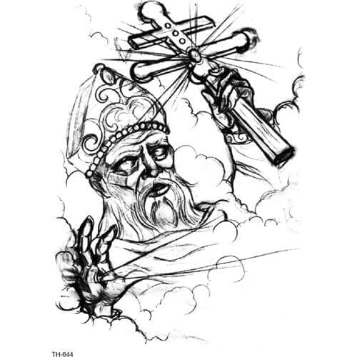 Factory sales New Update Body Tattoo Sketch line tattoo Sticker Flowers Movie Star Hero waterproof temporary tattoos 500pcs TH