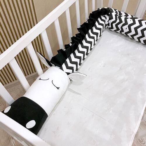 200cm Newborn Cartoon Animal Baby Bed Bumper Protector Nursing Pillow Baby Decoration Room Boy Bedding Crib Sets