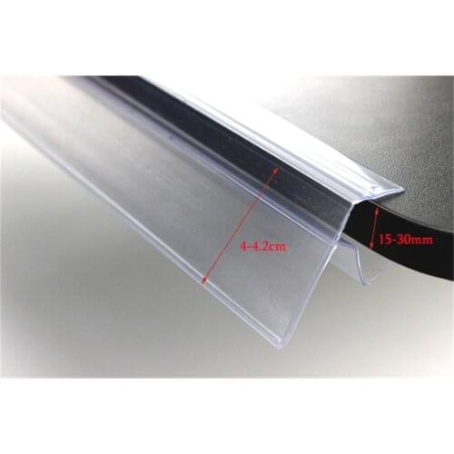PVC wood glass shelf guardrail bar cover label banner holder strip shelf price talker strip price tag label holder snap