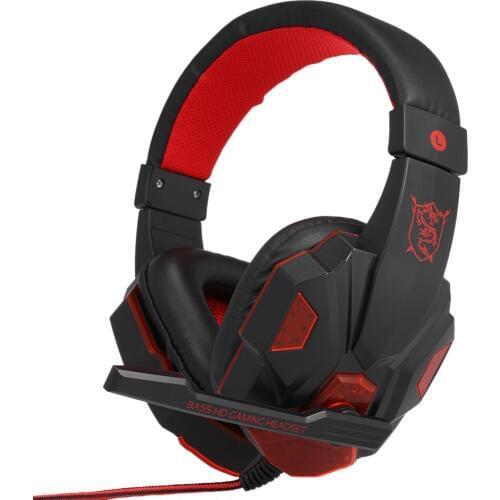 From Russian Gaming Headset Headphones for PC with Mic with USB 3.5mm Interface LED Volume Control Over-ear Music Headphone