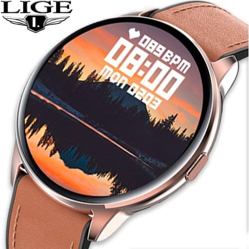 LIGE Fashion Mens Smart Band Womens Watch IP68 Waterproof Heart Rate Blood Pressure Full Touch Fitness Tracker Smartwatch Men