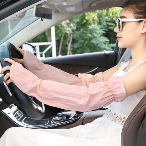 Sun protection sleeve female simple and loose long sleeves summer driving sun protection UV outdoor arm cover thin