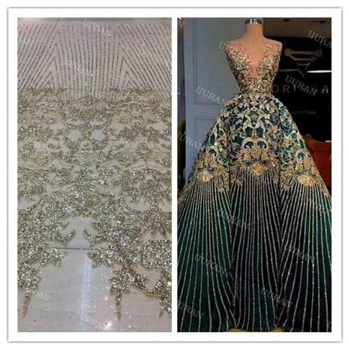 Silver Gold Glitter African India Tulle Mesh Fabric for Wedding Dress Evening Party