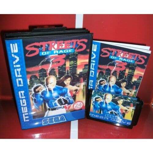 Street of Rage 3 - MD Game Cartridge EU Cover with box and manual For Sega Megadrive Genesis Video Game Console 16 bit MD card