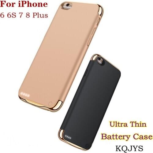 KQJYS Ultra Thin Battery Charger Cases For iPhone 7 8 Plus Power Bank Battery Charging Cover For iPhone 6 6s Plus Battery Case
