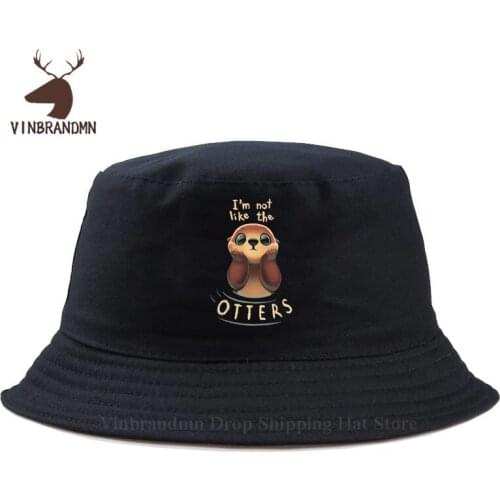 Vinbrandmn I'm Not Like The Otters Bucket hat Summer Classic sun hat Harajuku Fashion Funny hat Cute Otter Outdoor Baseball caps