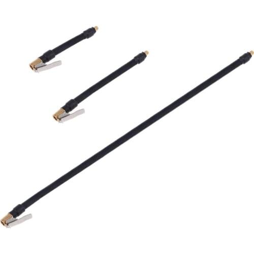 Air Chuck with Air Hose and Standard Tire Valve Fine Thread Universal Flexible Tire Tyre Valve Extension Tube for Car Bike