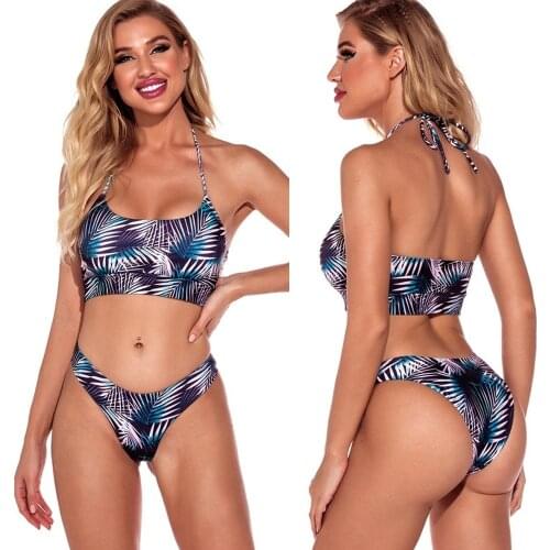 2021 womens swimsuits bathing suits for women swimsuit womens split leaf print bikini swimwear
