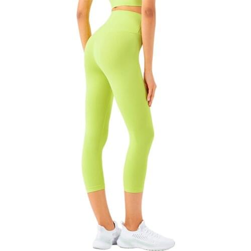 NO Front Seam Womens Leggings Naked-feel Yoga Pants High Waisted Tights Squat Proof Running Elastic Fitness Sports GYM Capri