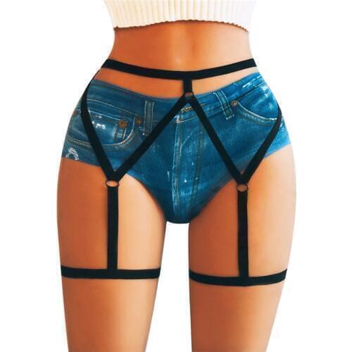 Womens Sexy Elastic Goth Leg Garter Belt Leg Decoration Harness Pantie Lingerie Soutien Gorge Sexy Erotique 30OCT15