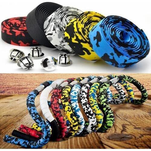 1 Pair Road Bike Bicycle Handlebar tape Camouflage Cycling Handle Belt Cork Wrap Bike Bicycle Cork Handlebar Tape Wrap