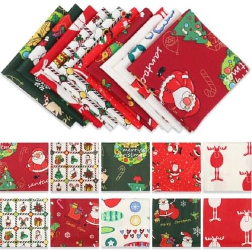 10Stks/Party 25X20Cm Christmas Cotton Cloth Sewing Fabric For Patchwork Needlework Diy Handmade Material Christmas Decorations