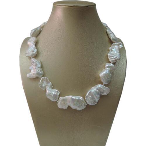 100% NATURE FRESHWATER NECKLACE, BIG Baroque PEARL NECKLACE-AAA good quality-28-45 mm baroque pearl