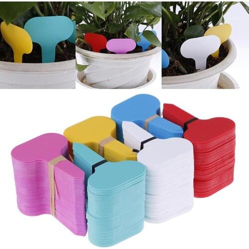 100pcs Garden Labels Plant Classification Sorting Sign Tag Ticket Plastic Writing Plate Board Plug In Card Colorful MUMR999