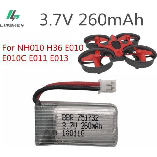 2pcs 3.7V 260MAH For E010 E010C E011 E013 H36 Mini RC Quadcopter 3.7V 260MAH 30C Libo Battery Upgrade Capacity Battery
