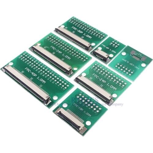 2 pcs FPC FFC 4 6 8 10 12 20 24 30 40 50 60 Pin Adapter 1.0 mm to 2.54 mm x 2.54 mm pitch through hole DIP PCB adapter Converter