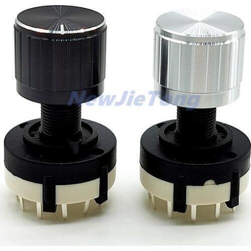 2pc RS26 4 Pole 3 Position Selectable Band Rotary Channel Selector Switch With Caps Single Deck Rotary Switch Band Selector