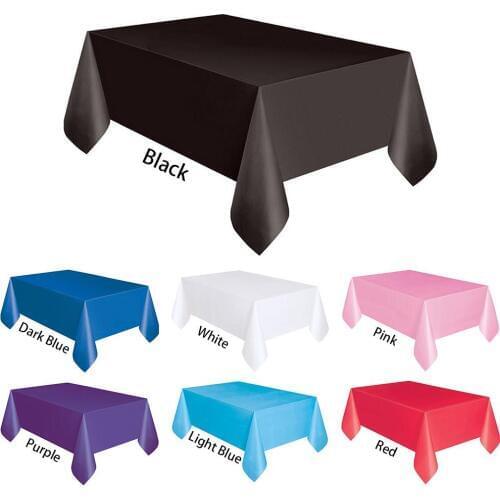 2018 New Improved Party Birthday Table Cloth Disposable Plastic Table Cover Pure Color Colorized PARTY Supplies Dropshipping