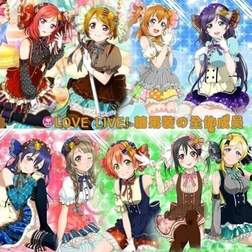 2018 Japanese Anime Love Live Tojo/ Umi/ Eli/ Hanayo/Nico/Rin Candy Maid Uniform Princess Lolita Dress Cosplay Costume one size